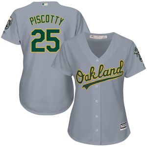 Delightful Athletics #25 Stephen Piscotty Grey Road Women's Stitched MLB Jersey With high demand Don't miss out Order now to wear your team colors
