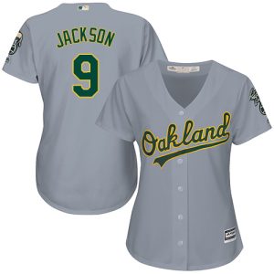 Delightful Athletics #9 Reggie Jackson Grey Road Women's Stitched MLB Jersey Sports fans this is your chance Order soon to be part of the action