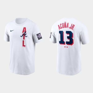 Delightful Atlanta Braves #13 Ronald Acuna Jr. Men's 2021 MLB All Star Game Wordmark White T Shirt For a short time available Grab yours quickly to own a team jersey