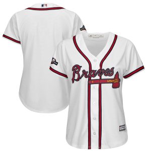 Delightful Atlanta Braves Majestic Women's 2019 Postseason Official Cool Base Team Jersey White Sports enthusiasts seize this opportunity Order now to feel the game excitement
