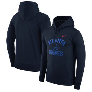 Delightful Atlanta Braves Nike Therma Pullover Hoodie Navy