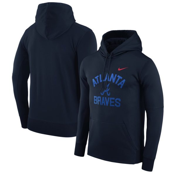 Delightful Atlanta Braves Nike Therma Pullover Hoodie Navy