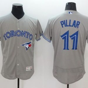 Delightful Blue Jays #11 Kevin Pillar Grey Flexbase Authentic Collection Stitched MLB Jersey