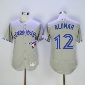 Delightful Blue Jays #12 Roberto Alomar Grey Flexbase Authentic Collection Stitched MLB Jersey