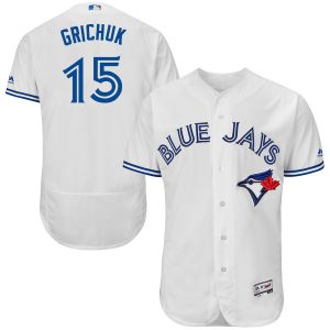 Delightful Blue Jays #15 Randal Grichuk White Flexbase Authentic Collection Stitched MLB Jersey