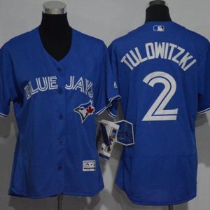 Delightful Blue Jays #2 Troy Tulowitzki Blue Flexbase Authentic Women's Stitched MLB Jersey Act fast Only a few left Secure yours today