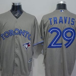 Delightful Blue Jays #29 Devon Travis Grey New Cool Base Stitched MLB Jersey
