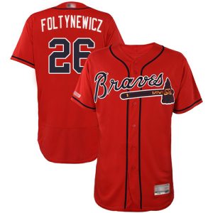 Delightful Braves #26 Mike Foltynewicz Red Flexbase Authentic Collection Stitched MLB Jersey