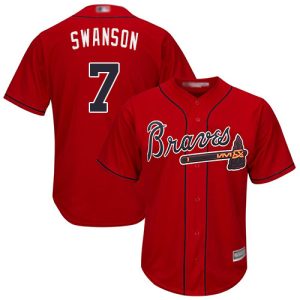 Delightful Braves #7 Dansby Swanson Red Cool Base Stitched Youth MLB Jersey Limited stock Order now to show your love for your team