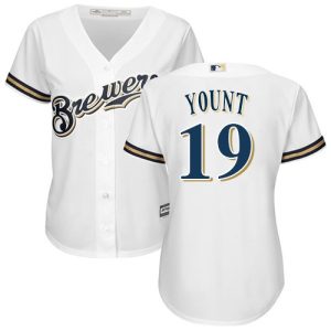 Delightful Brewers #19 Robin Yount White Home Women's Stitched MLB Jersey Retailers boost your inventory Order now to meet customer demand