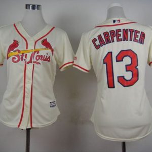 Delightful Cardinals #13 Matt Carpenter Cream Alternate Women's Stitched MLB Jersey Be among the first buyers Order now to enjoy top notch quality