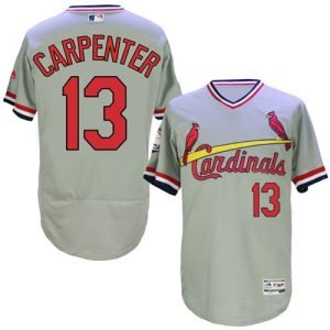 Delightful Cardinals #13 Matt Carpenter Grey Flexbase Authentic Collection Cooperstown Stitched MLB Jersey
