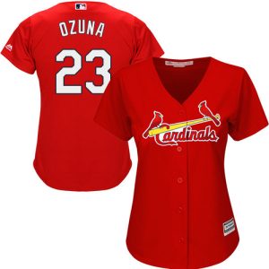 Delightful Cardinals #23 Marcell Ozuna Red Alternate Women's Stitched MLB Jersey Act fast Only a few left Secure yours today