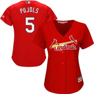 Delightful Cardinals #5 Albert Pujols Red Alternate Women's Stitched MLB Jersey Sports fans this is your chance Order soon to be part of the action