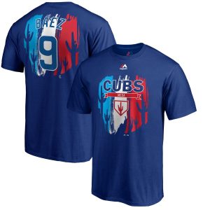 Delightful Chicago Cubs #9 Javier Baez Majestic 2019 Spring Training Name & Number T Shirt Royal
