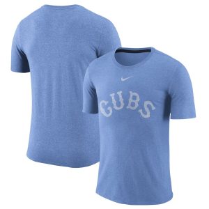 Delightful Chicago Cubs Nike Wordmark Tri Blend T Shirt Light Blue