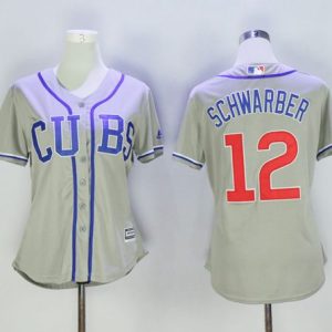 Delightful Cubs #12 Kyle Schwarber Grey Women's Alternate Road Stitched MLB Jersey Retailers boost your inventory Order now to meet customer demand