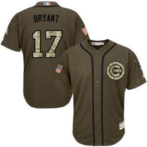 Delightful Cubs #17 Kris Bryant Green Salute to Service Stitched Youth MLB Jersey With high demand Don't miss out Order now to wear your team colors