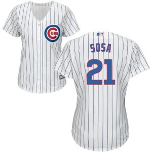 Delightful Cubs #21 Sammy Sosa White(Blue Strip) Home Women's Stitched MLB Jersey Hurry Exclusive offer Place your order immediately for a great jersey