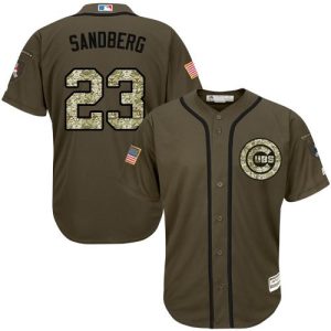 Delightful Cubs #23 Ryne Sandberg Green Salute to Service Stitched Youth MLB Jersey Act fast Only a few left Secure yours today