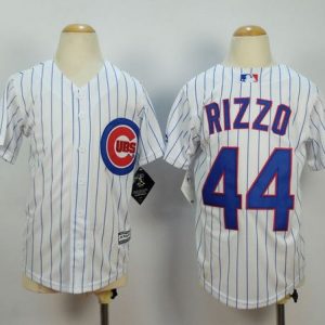 Delightful Cubs #44 Anthony Rizzo White(Blue Strip) Cool Base Stitched Youth MLB Jersey For a short time available Grab yours quickly to own a team jersey