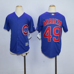 Delightful Cubs #49 Jake Arrieta Blue Cool Base Stitched Youth MLB Jersey Sports enthusiasts seize this opportunity Order now to feel the game excitement
