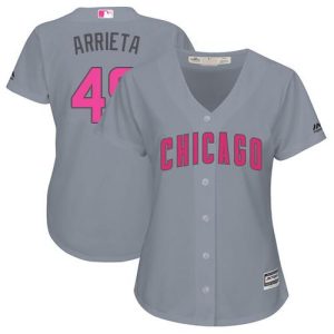Delightful Cubs #49 Jake Arrieta Grey Mother's Day Cool Base Women's Stitched MLB Jersey With high demand Don't miss out Order now to wear your team colors