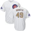 Delightful Cubs #49 Jake Arrieta White(Blue Strip) 2017 Gold Program Cool Base Stitched Youth MLB Jersey With high demand Don't miss out Order now to wear your team colors