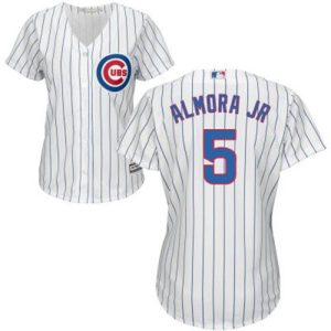 Delightful Cubs #5 Albert Almora Jr. White(Blue Strip) Home Women's Stitched MLB Jersey Hurry Exclusive offer Place your order immediately for a great jersey