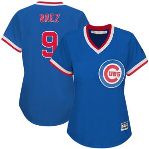 Delightful Cubs #9 Javier Baez Blue Cooperstown Women's Stitched MLB Jersey Sports enthusiasts seize this opportunity Order now to feel the game excitement