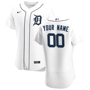 Delightful Detroit Tigers Custom Men's Nike White Home 2020 Authentic Player MLB Jersey