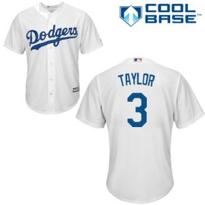 Delightful Dodgers #3 Chris Taylor White Cool Base Stitched Youth MLB Jersey Act fast Only a few left Secure yours today