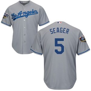 Delightful Dodgers #5 Corey Seager Grey Cool Base 2018 World Series Stitched Youth MLB Jersey Act fast Only a few left Secure yours today