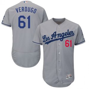 Delightful Dodgers #61 Alex Verdugo Grey Flexbase Authentic Collection Stitched MLB Jersey
