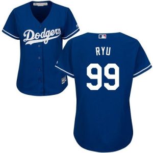 Delightful Dodgers #99 Hyun Jin Ryu Blue Alternate Women's Stitched MLB Jersey Sports fans this is your chance Order soon to be part of the action