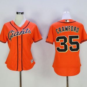 Delightful Giants #35 Brandon Crawford Orange Women's Alternate Stitched MLB Jersey Retailers boost your inventory Order now to meet customer demand