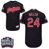 Delightful Guardians #24 Andrew Miller Navy Blue Flexbase Authentic Collection 2016 World Series Bound Stitched MLB Jersey