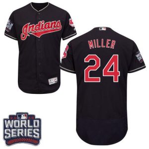 Delightful Guardians #24 Andrew Miller Navy Blue Flexbase Authentic Collection 2016 World Series Bound Stitched MLB Jersey
