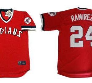 Delightful Guardians #24 Manny Ramirez Red 1978 Turn Back The Clock Stitched MLB Jersey
