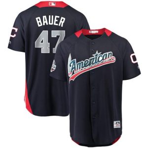 Delightful Guardians #47 Trevor Bauer Navy Blue 2018 All Star American League Stitched MLB Jersey