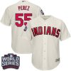 Delightful Guardians #55 Roberto Perez Cream Alternate 2016 World Series Bound Stitched Youth MLB Jersey Act fast Only a few left Secure yours today