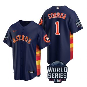 Delightful Houston Astros #1 Carlos Correa Youth Nike 150th Anniversary 2021 World Series Authentic MLB Jersey   Navy Be among the first buyers Order now to enjoy top notch quality