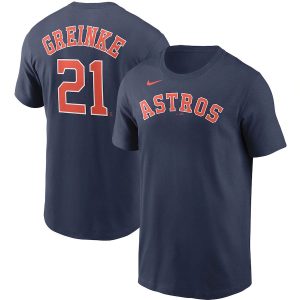 Delightful Houston Astros #21 Zack Greinke Nike Name & Number T Shirt Navy Act fast Only a few left Secure yours today
