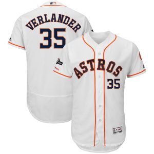 Delightful Houston Astros #35 Justin Verlander Majestic 2019 Postseason Authentic Flex Base Player Jersey White