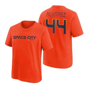 Delightful Houston Astros #44 Yordan Alvarez Orange Nike Youth 2022 City Connect T Shirt Limited stock Order now to show your love for your team