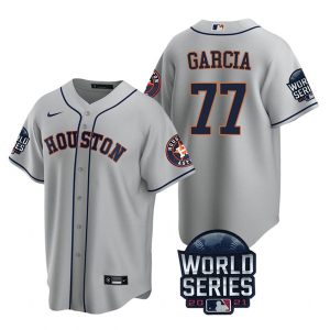 Delightful Houston Astros #77 Luis Garcia Youth Nike 150th Anniversary 2021 World Series Game MLB Jersey   Gray Sports fans this is your chance Order soon to be part of the action