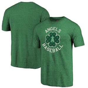 Delightful Los Angeles Angels Majestic 2019 St. Patrick's Day Luck Tradition Tri Blend T Shirt Green
