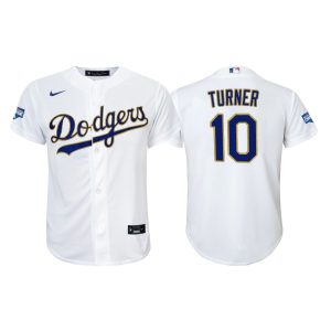 Delightful Los Angeles Dodgers #10 Justin Turner Youth Nike 2021 Gold Program World Series Champions MLB Jersey Whtie Sports enthusiasts seize this opportunity Order now to feel the game excitement