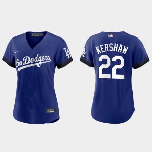 Delightful Los Angeles Dodgers #22 Clayton Kershaw Nike Women's 2021 City Connect MLB Jersey Royal Act fast Only a few left Secure yours today