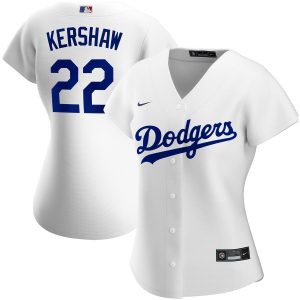 Delightful Los Angeles Dodgers #22 Clayton Kershaw Nike Women's Home 2020 MLB Player Jersey White For a short time available Grab yours quickly to own a team jersey